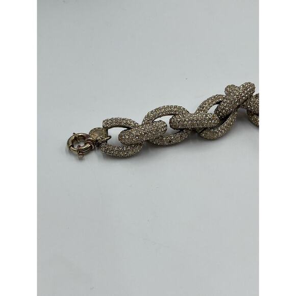 J. Crew Gold tone Chainlink Bracelet with PAVE Crystals - Picture 6 of 12